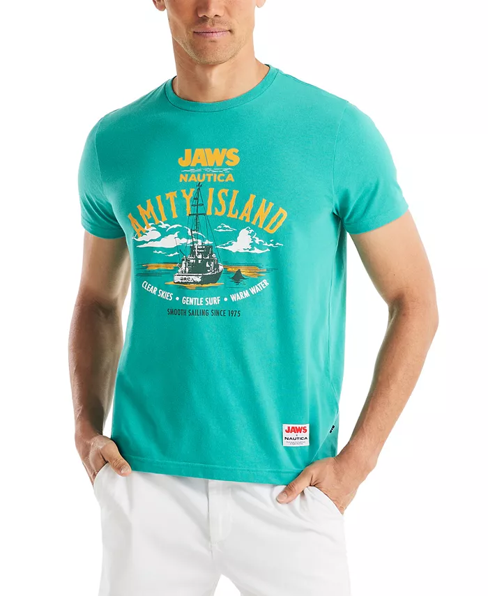 

Футболка с принтом JAWS x Men's Classic-Fit Nautica, зеленый