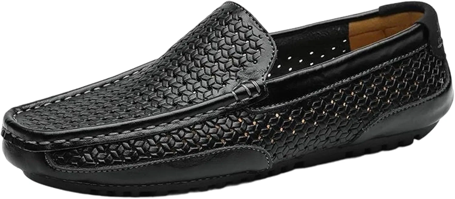 Мужские лоферы перфорированные Adhdyuud Loafers, черные
