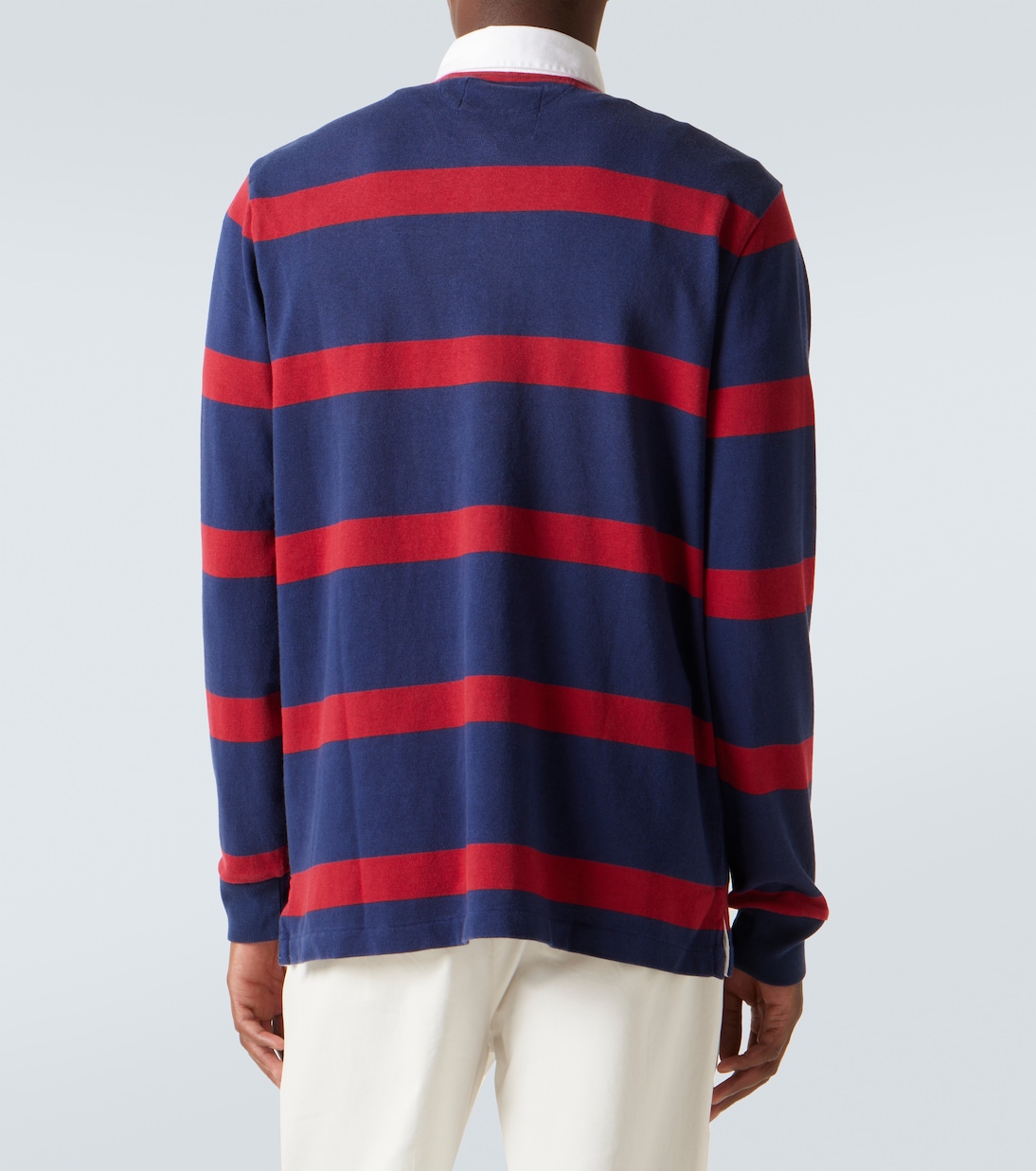 Полосатая хлопковая поло Polo Ralph Lauren, Camden Red/Dark Cobalt — фото 4