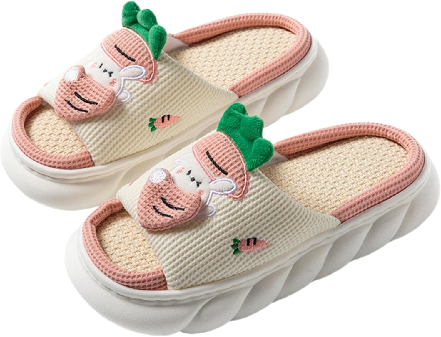 

Домашние тапочки с бабочками из хлопка и льна. Сезонные тапочки для мужчин и женщин. Тапочки из хлопка и льна Lryaoan, белый/розовый