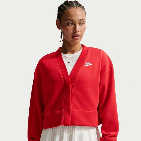 

Женский кардиган club fleece свободного кроя Nike, University Red