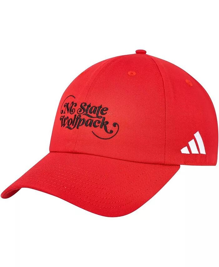 

Мужская красная регулируемая шляпа NC State Wolfpack с напуском Adidas, красный