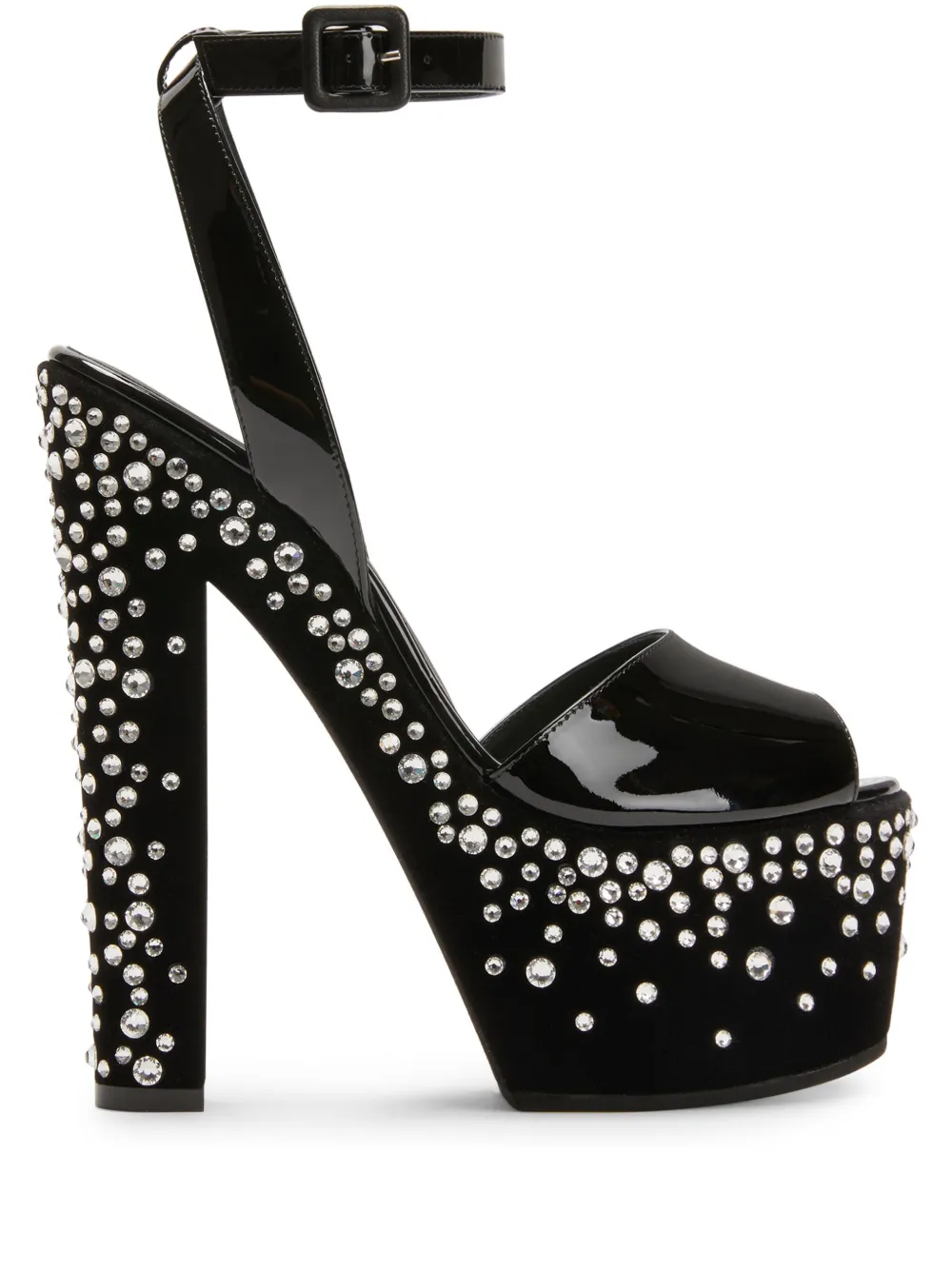 Босоножки Tarifa Jewel 170 на платформе Giuseppe Zanotti, черный