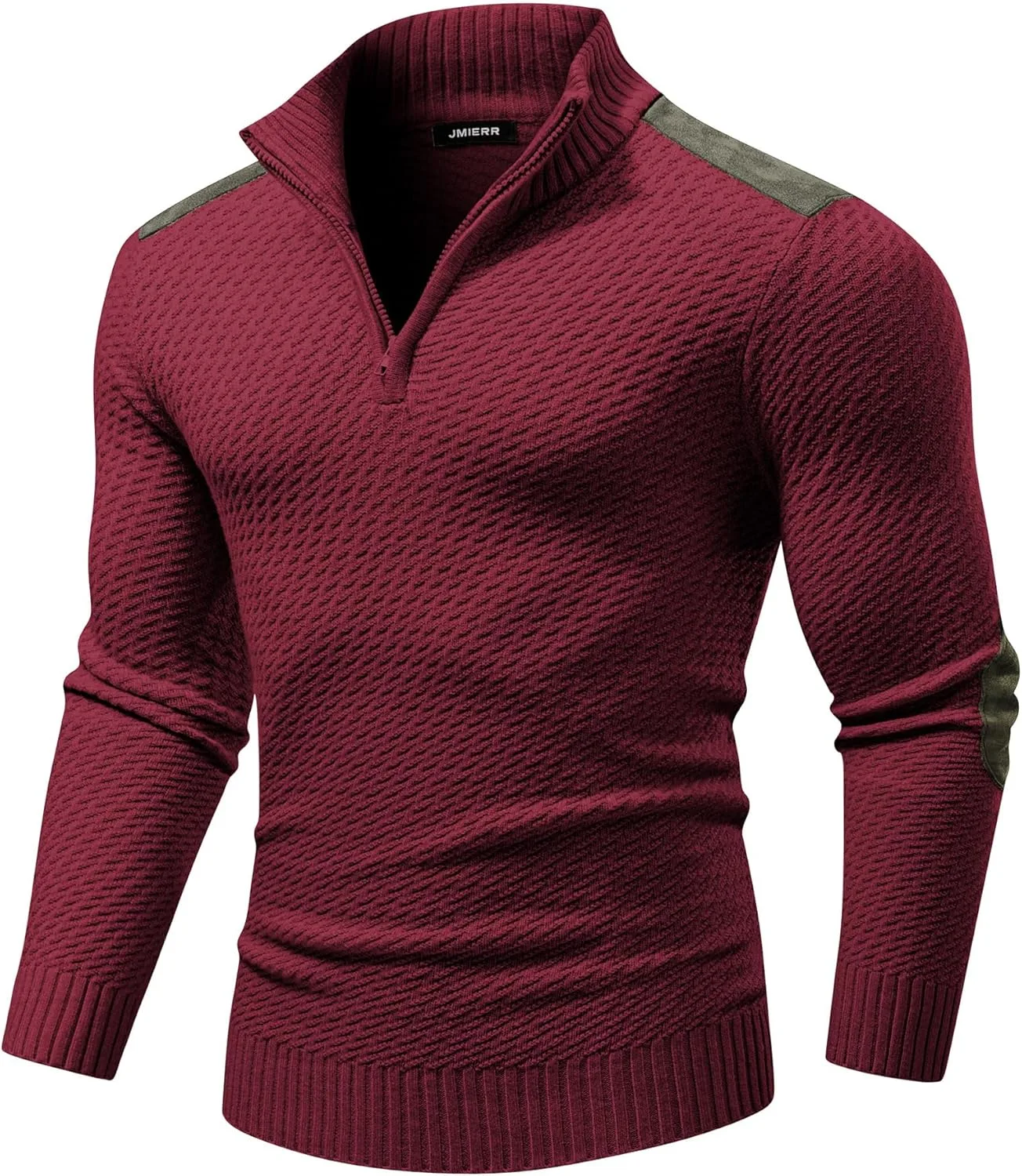 

JMIERR мужской пуловер с воротником стойкой и длинными рукавами