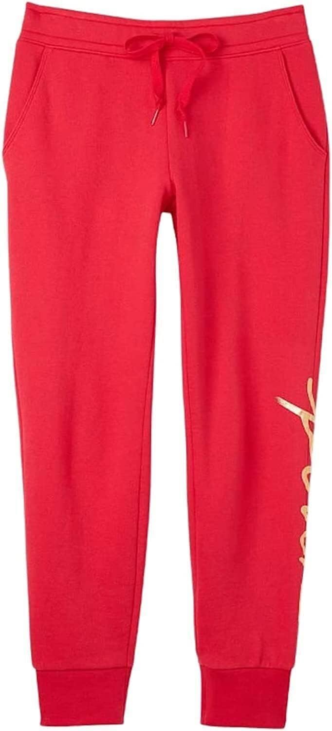 Узкие джоггеры Victoria's Secret Pink Everyday Lounge, цвет красный, новые, Red — фото 4