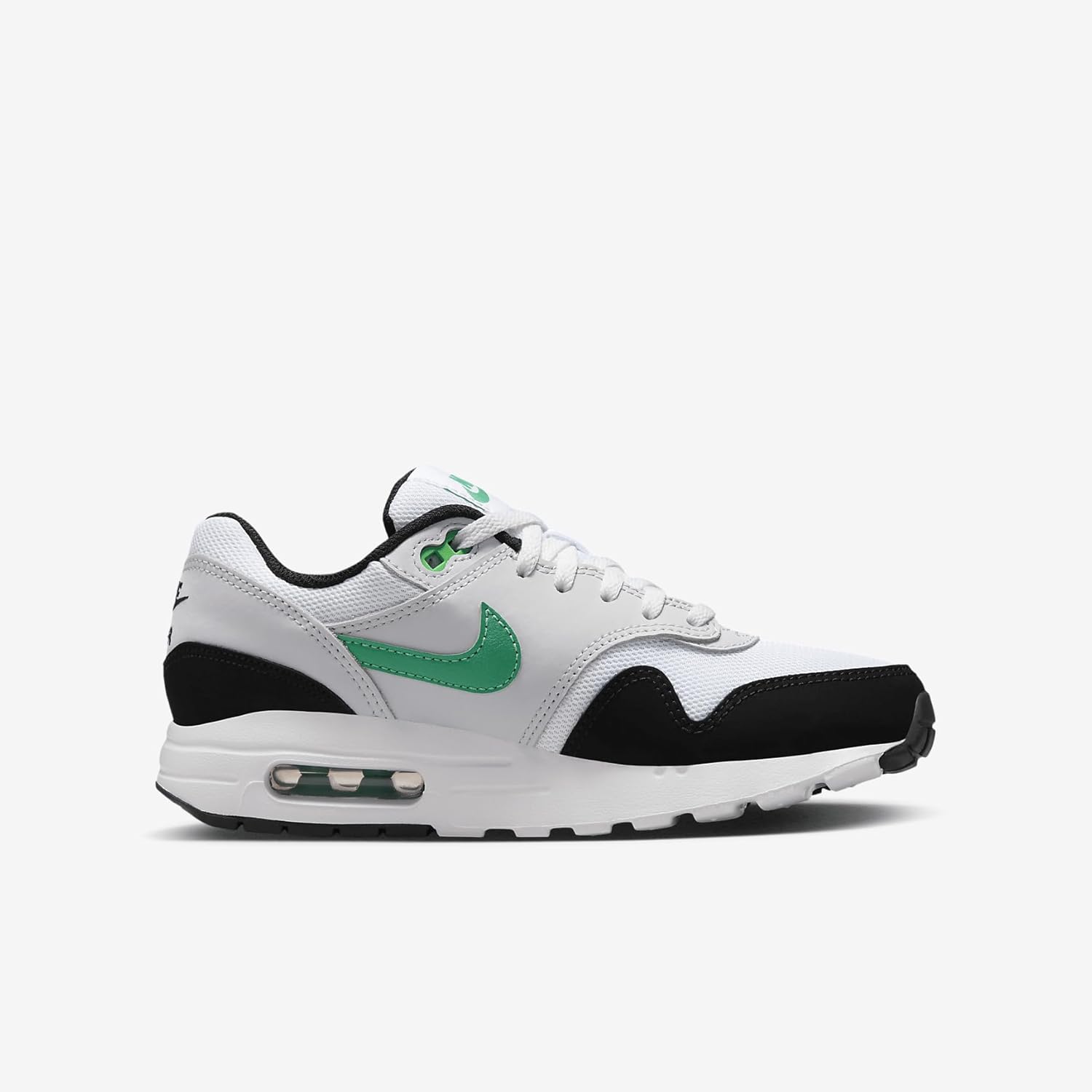Кроссовки Nike Air Max 1 для мальчиков, белый/черный/зеленый — фото 3