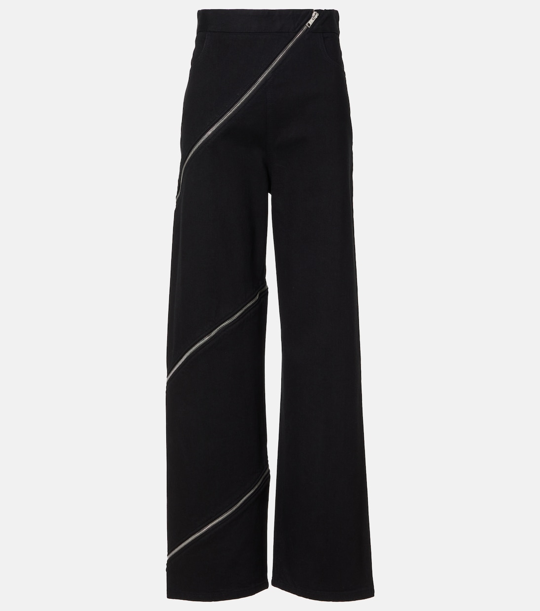 

Широкие брюки из хлопка со спиралью Alaïa, Noir Alaia