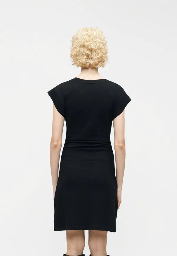 Футболка с логотипом платье из трикотажа Gap, True Black — фото 3