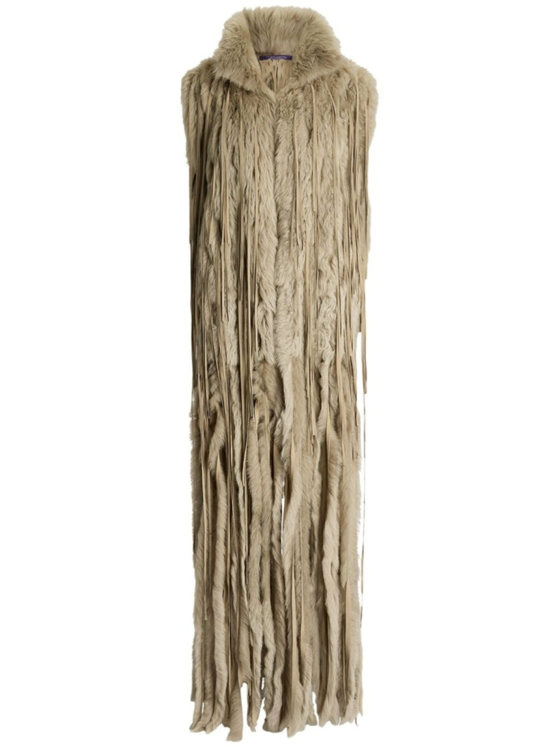 

Жилет Jaquelin из овчины с бахромой Ralph Lauren Collection, зеленый