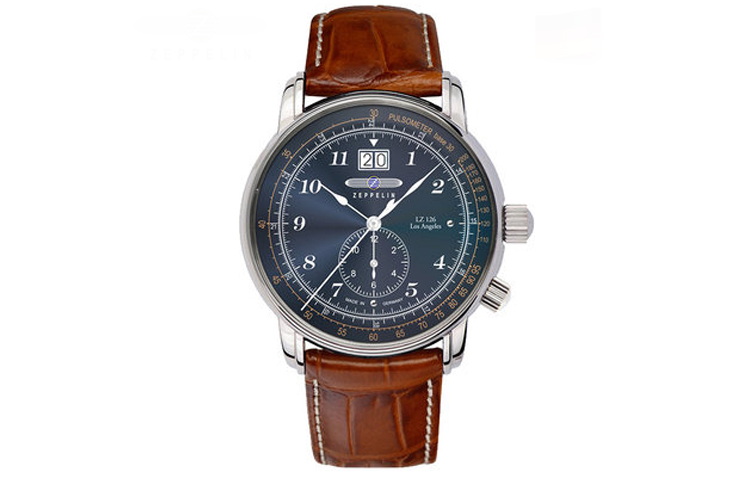 

ZEPPELIN Часы Los Angeles Collection Quartz Movement Men's Watch Watch Blue Dial Stainless Steel Case Leather Strap