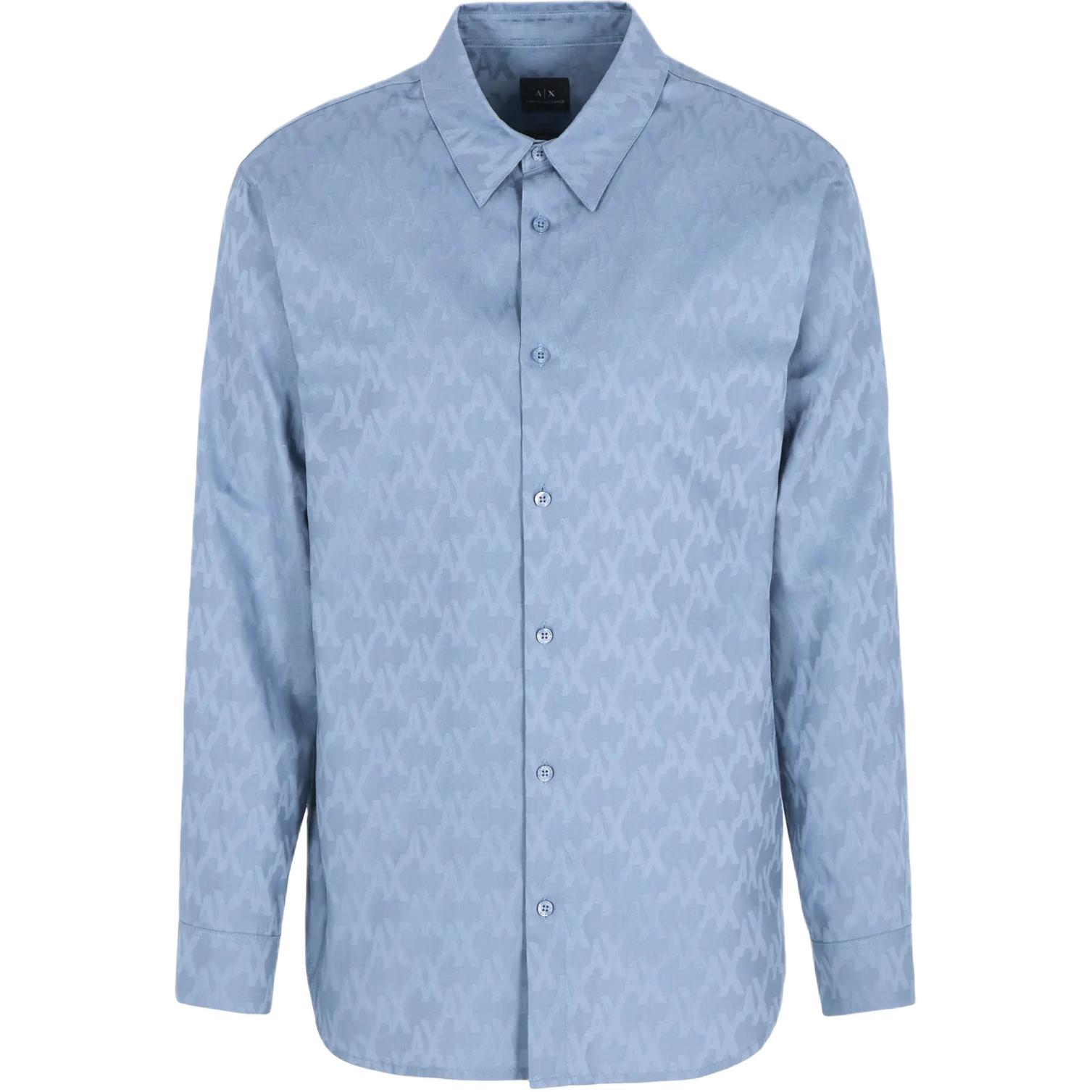 

Футболка с логотипом жаккард ARMANI EXCHANGE, туманно-голубая