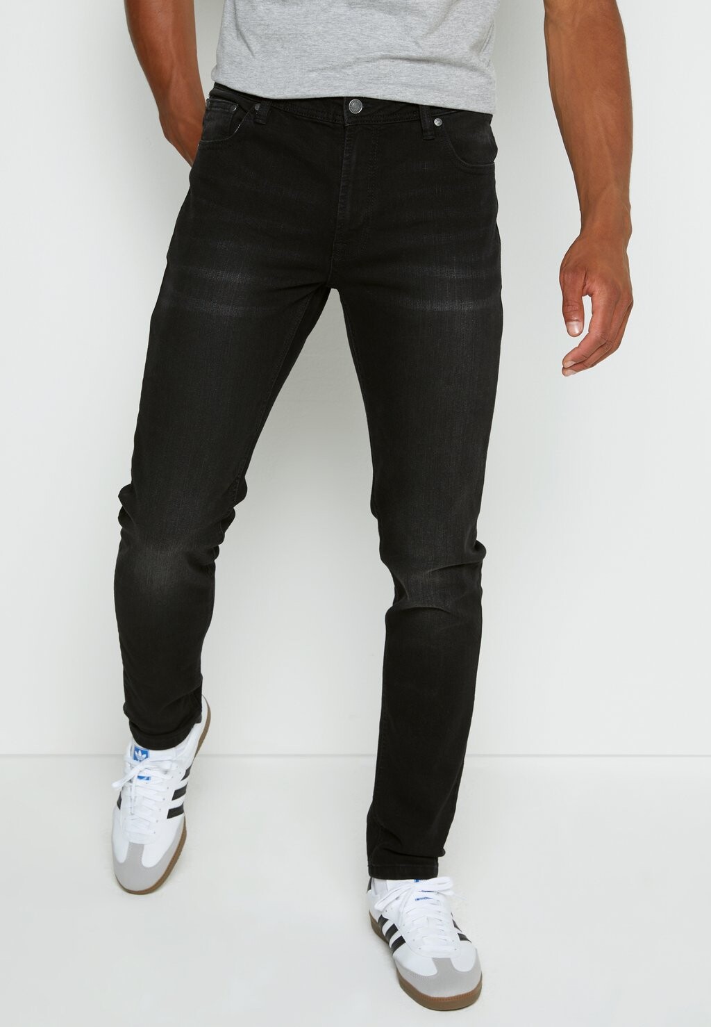 

Джинсы узкого кроя Denim Project, черные, стираные