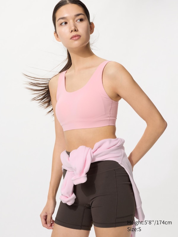 

Активный бюстгальтер без косточек Uniqlo, 12 pink