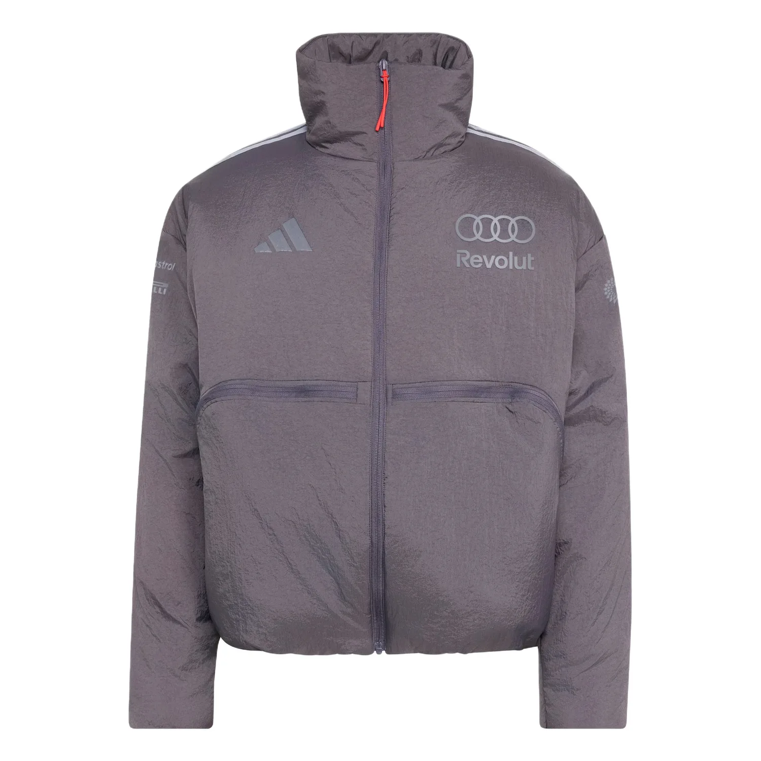 Куртка-пуховик Audi TEAM мужская Adidas, Stratigraphic Gray/Jade White