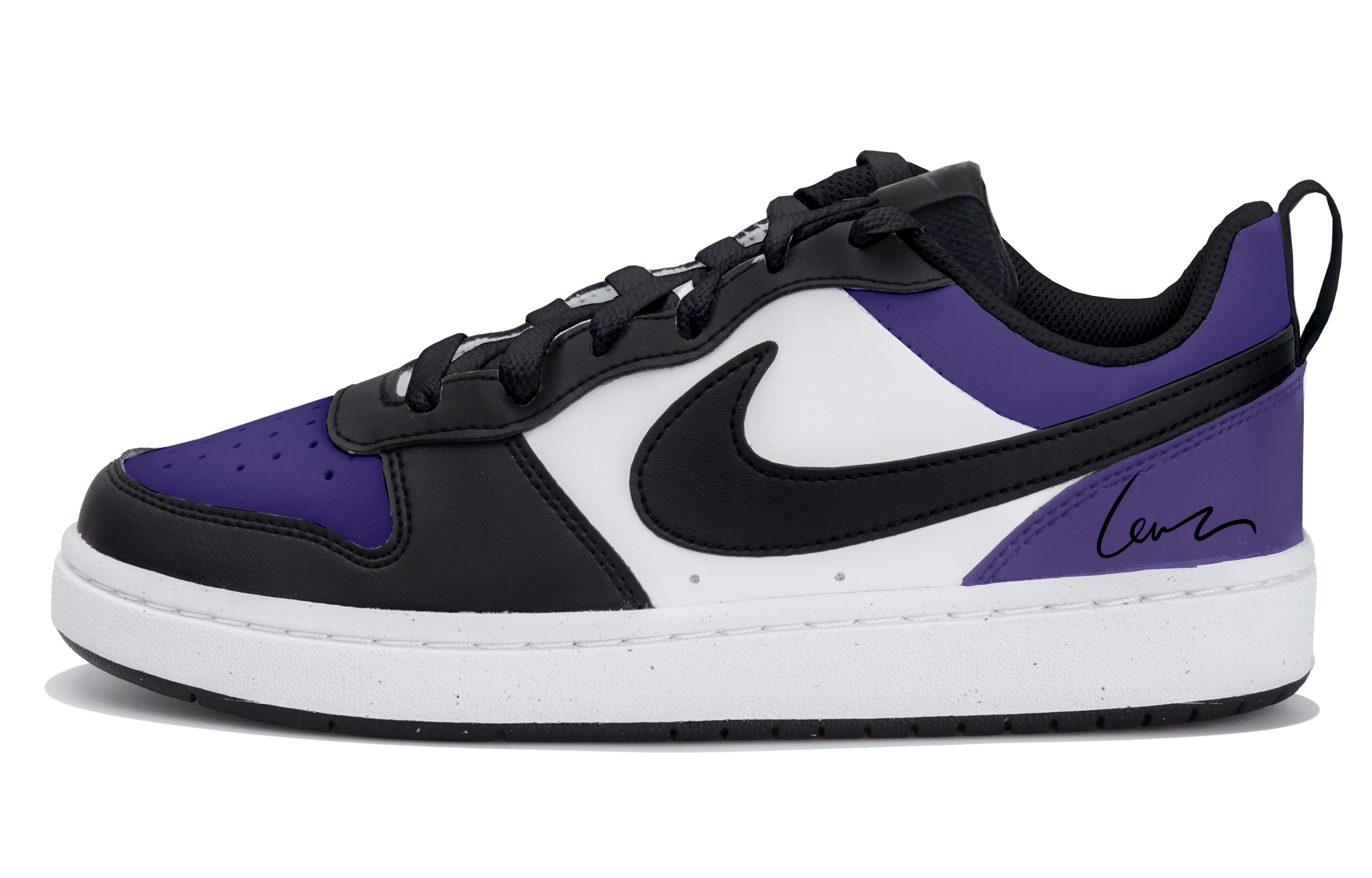 

Nike Модные черно-фиолетовые низкие детские кроссовки для скейтбординга Court Borough для подростков