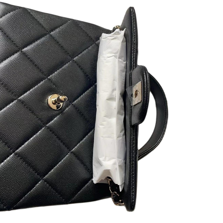 CHANEL Личи кожаная сумка через плечо из коровьей кожи женская черная сумка через плечо поясная сумка — фото 4