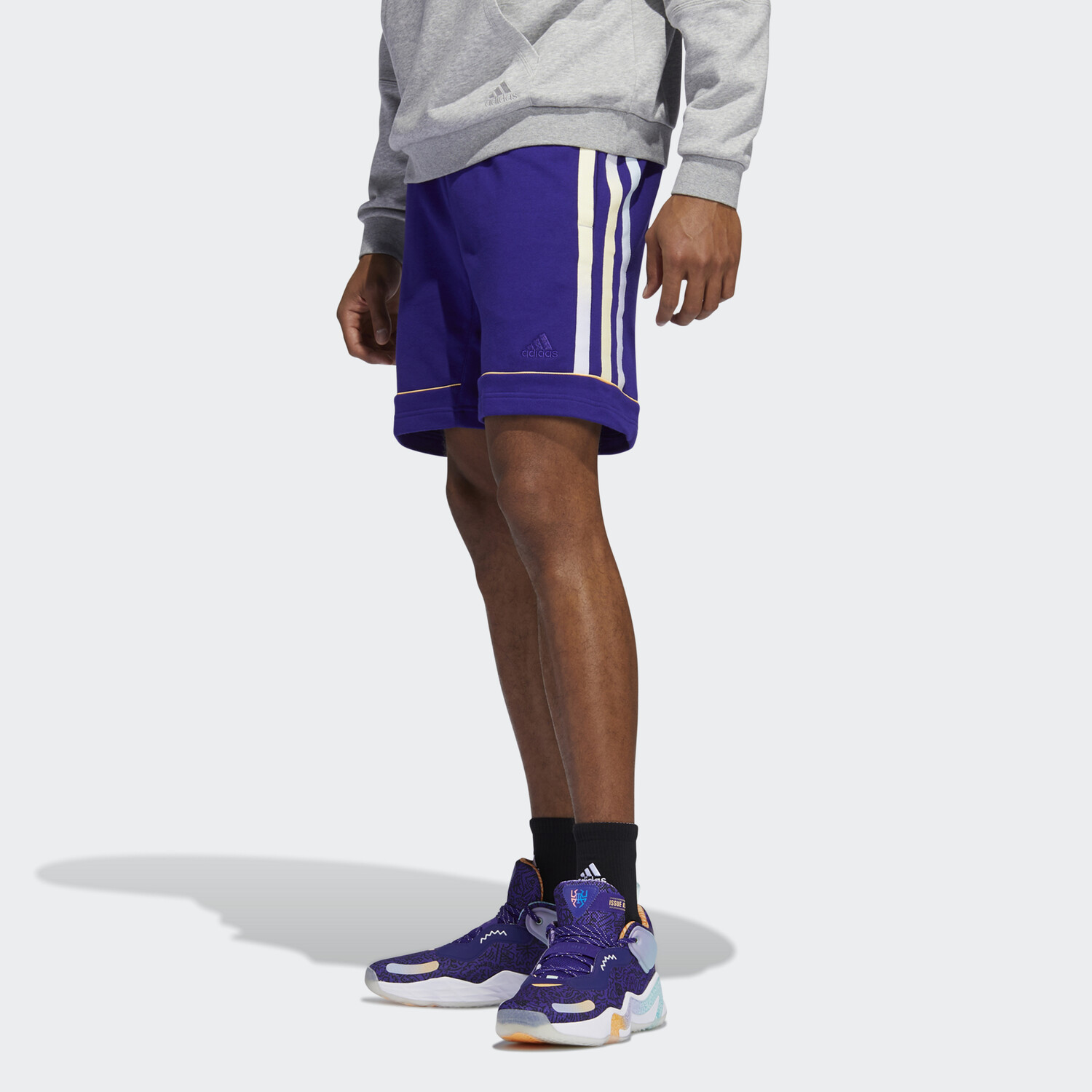 Повседневные шорты мужские фиолетовые Adidas, синий — фото 2
