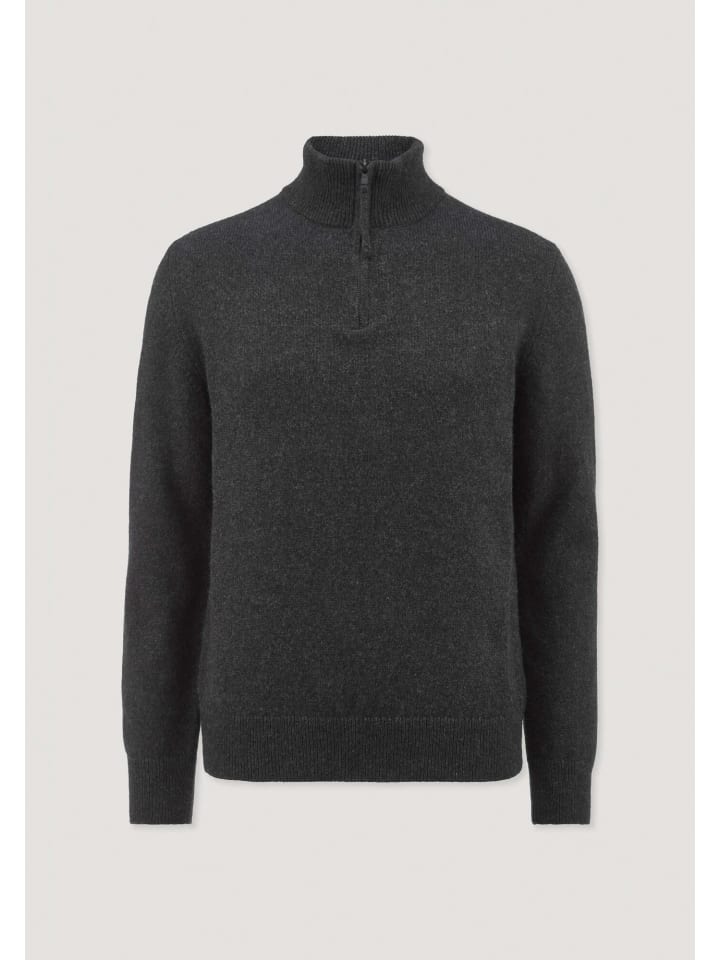 

Вязаный свитер Troyer антрацитового цвета Hessnatur