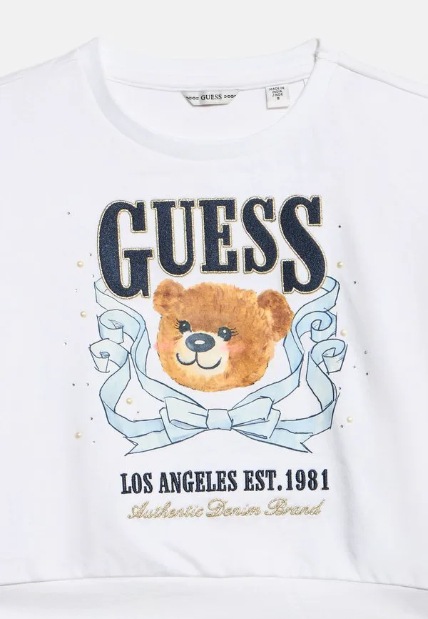 Детская спортивная толстовка средней длины Guess, Pure White — фото 4