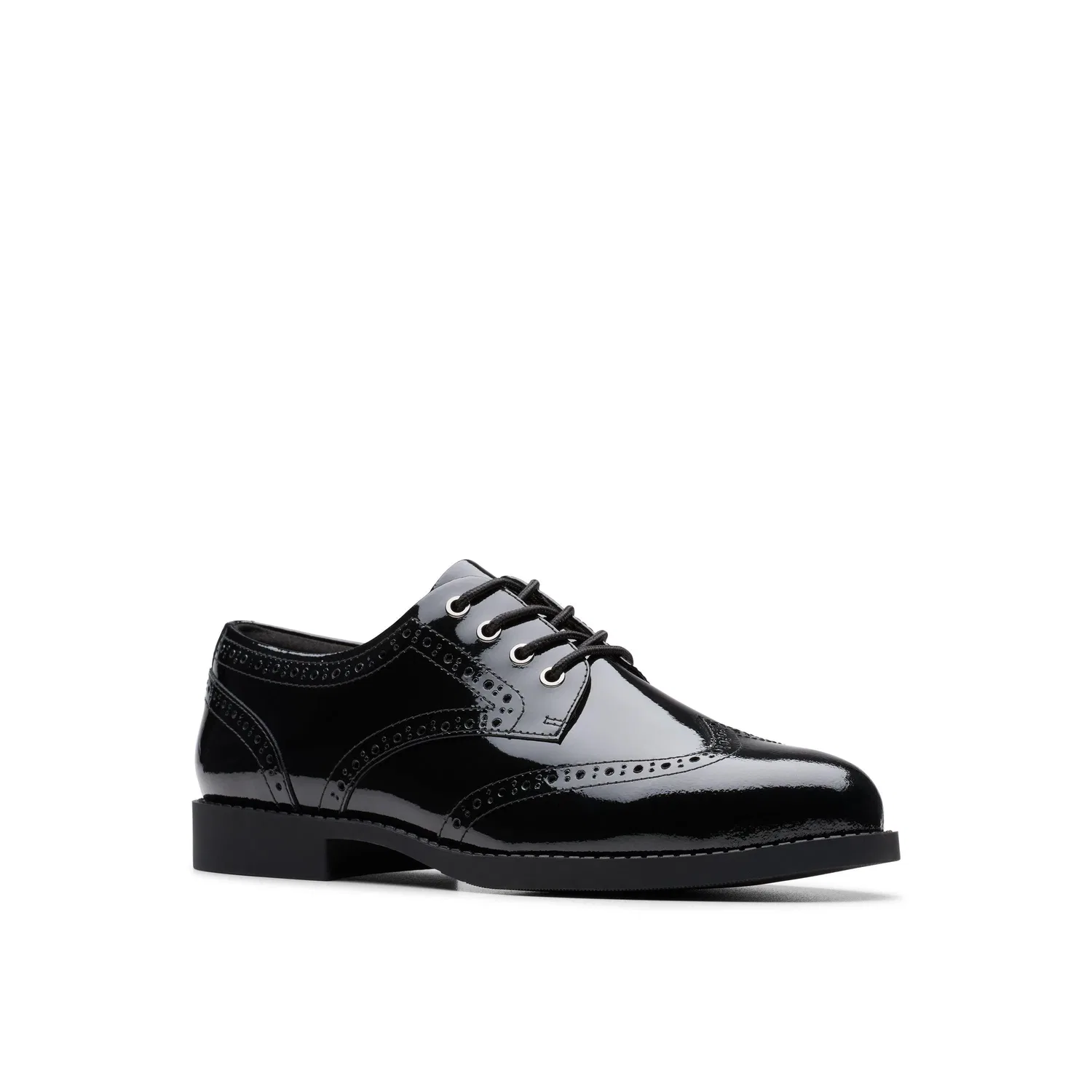 Дерби на шнуровке Clarks с перфорацией, черный — фото 4