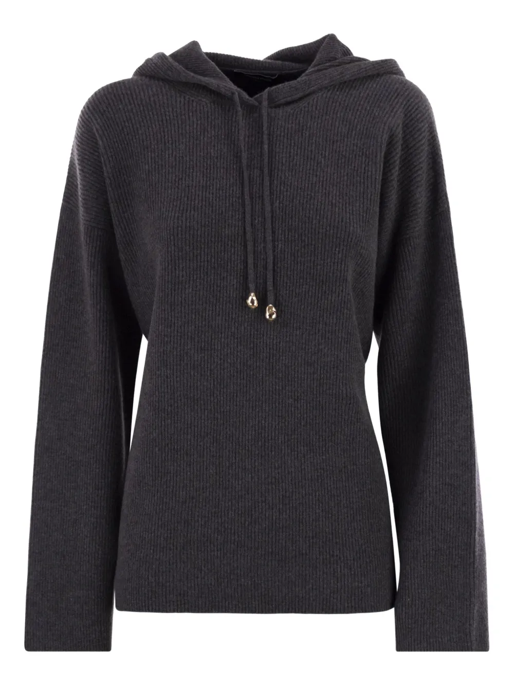 

Свитер в рубчик с капюшоном Fabiana Filippi, серый