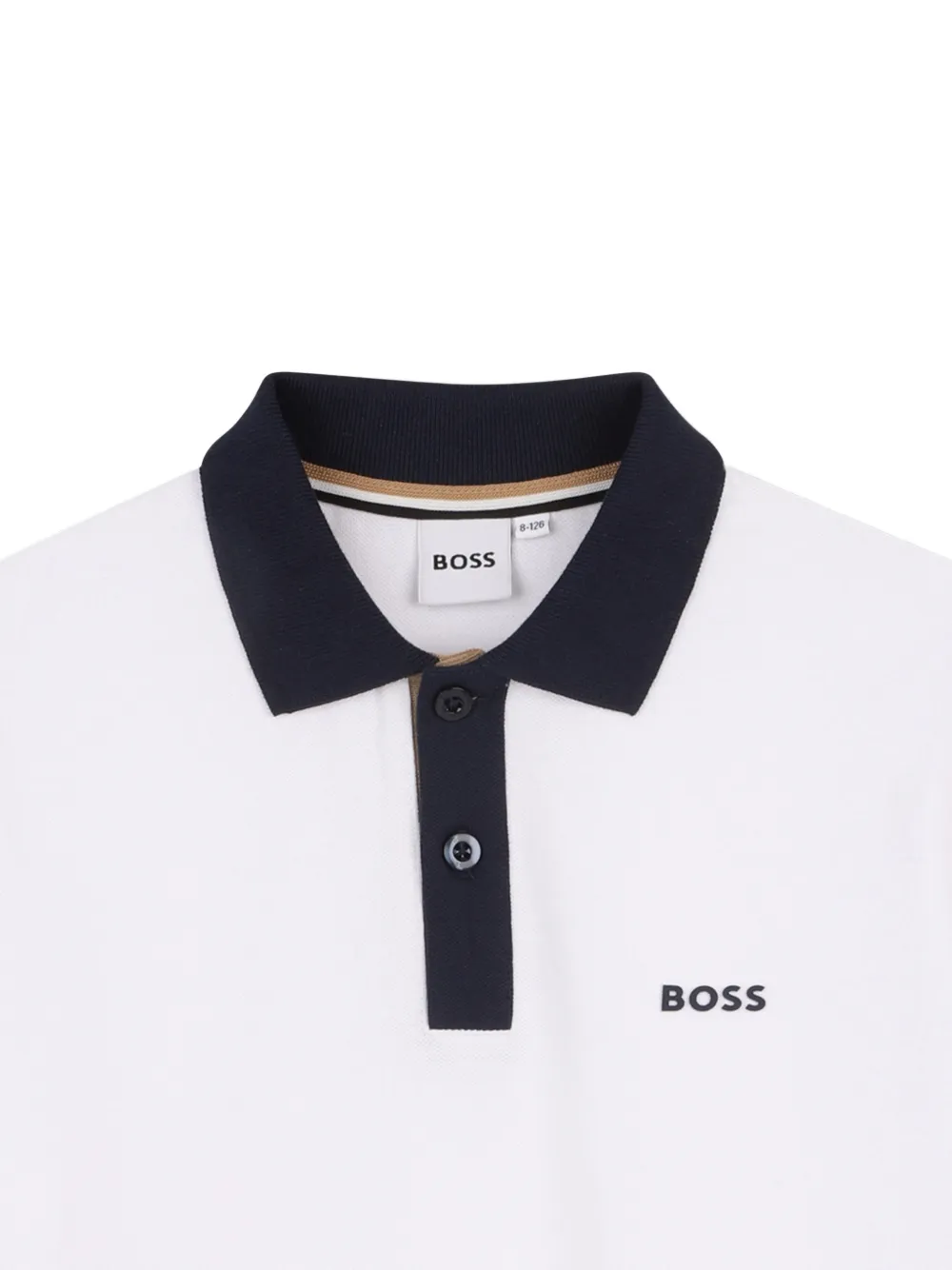 Рубашка поло с короткими рукавами Boss Kidswear, белый — фото 3