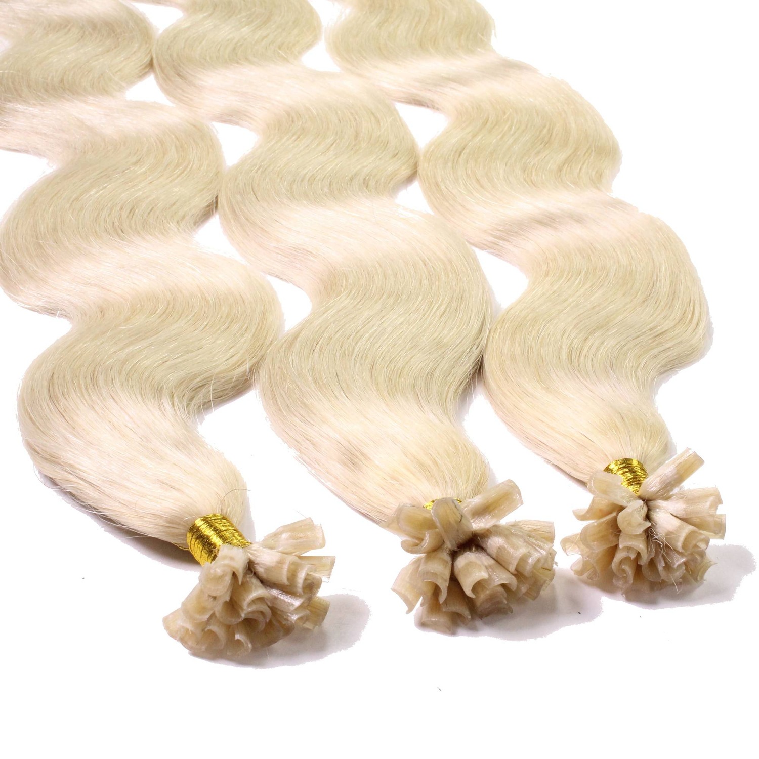 

Накладные волосы bonding extensions echthaar #10/0 hell-lichtblond 0.5g Hair2Heart, 50cm, количество 25 шт.