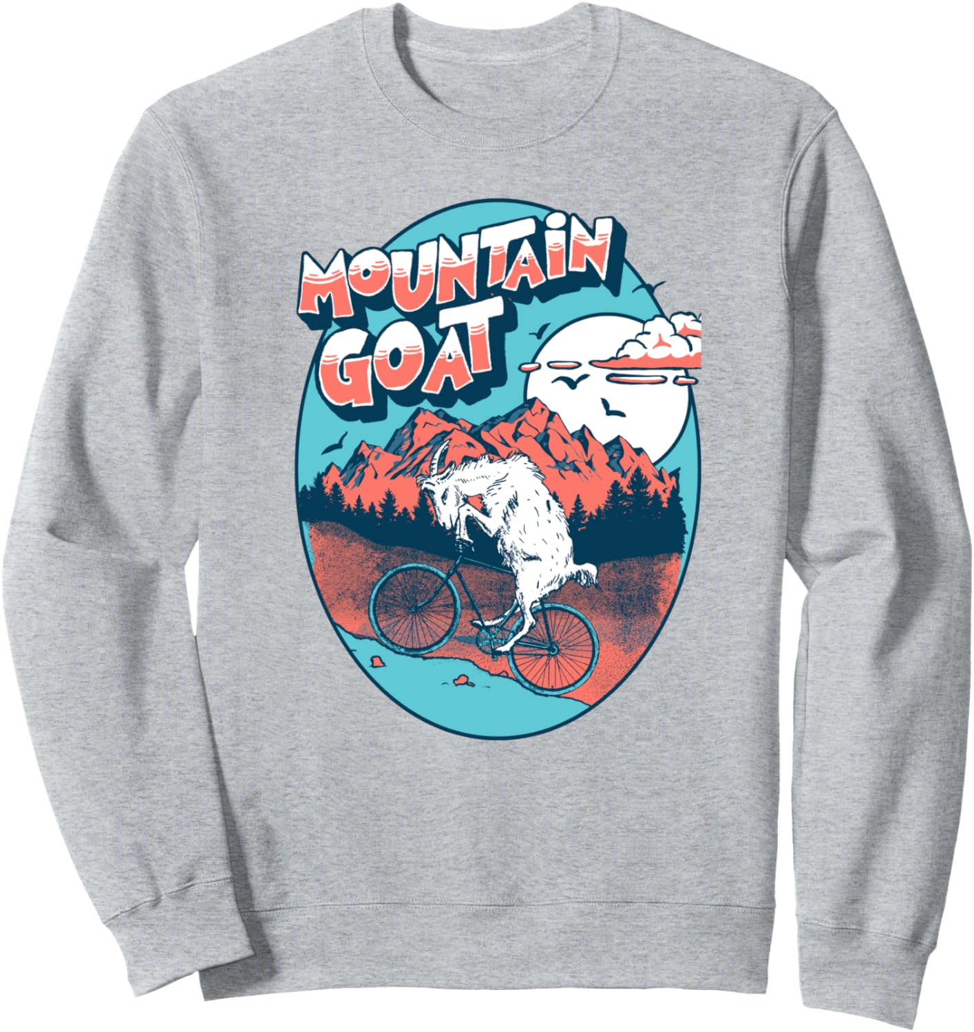 

Забавная толстовка с изображением горного козла, велосипедиста и козла в стиле 80-х Giant Step Cycle Gear, серый