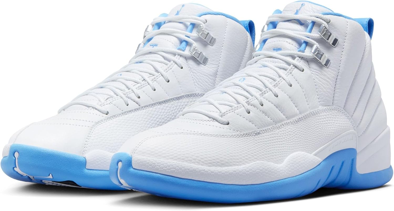 Кроссовки Air Jordan 12 Retro (белый/синий университетский) Nike — фото 2