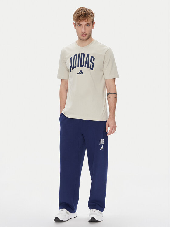 Футболка обычного кроя Collegiate Lineage Graphic JM6415 Adidas, бежевый — фото 2