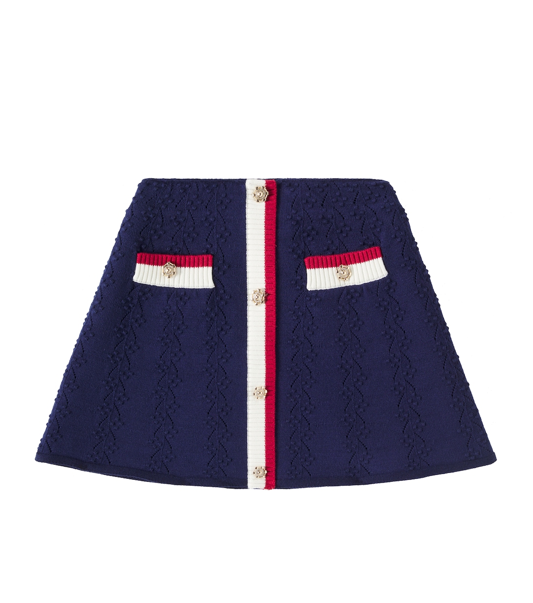 

Вязаная юбка Self-Portrait Kids, темно-синий
