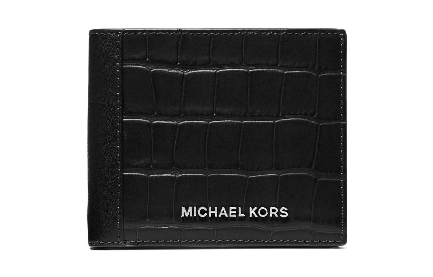 

Кошелек из кожи теленка Хадсон, кардхолдер мужской черный MICHAEL KORS
