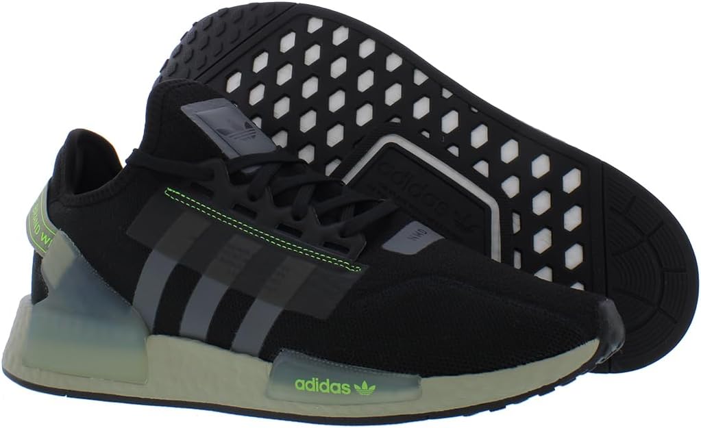 Мужские кроссовки adidas NMD R1 V2, черный/зеленый/серый — фото 2