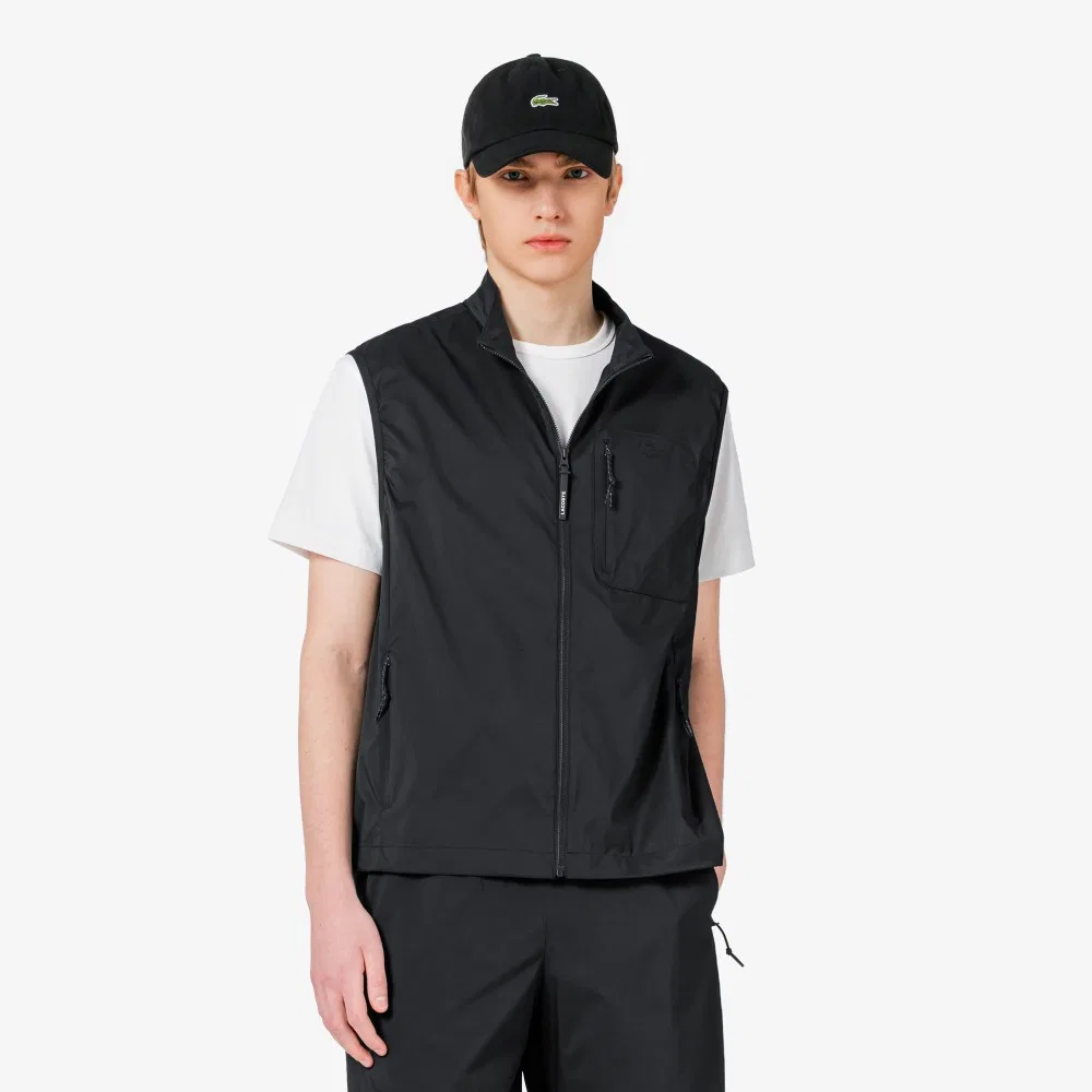 Мужской чёрный жилет из премиум-коллекции Lacoste