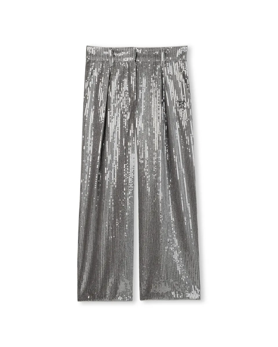 

Детские однотонные брюки DKNY, серебряный