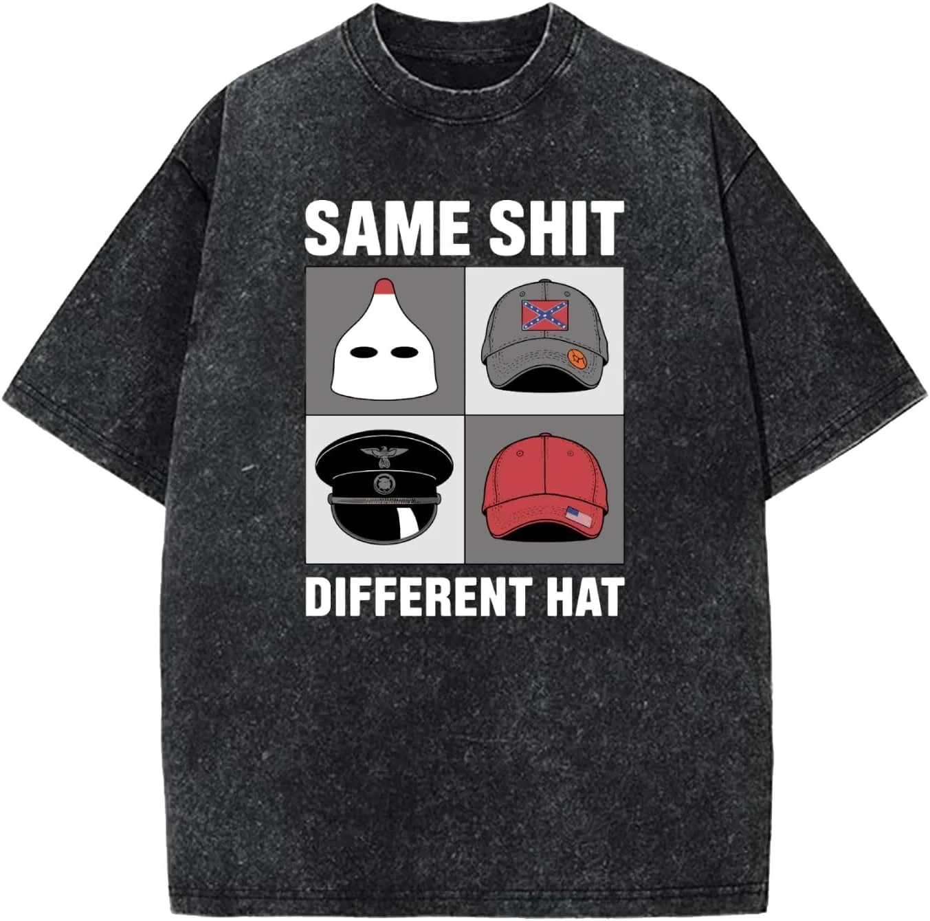 Футболка с принтом Same Shit Different Hat Generic, черный