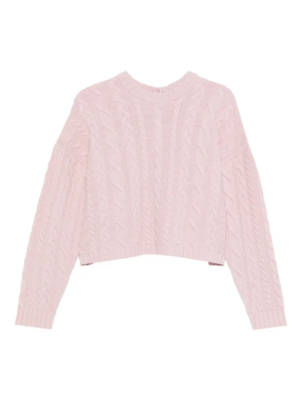 

Свитер с открытой спиной и косичной вязкой 3310, розовый