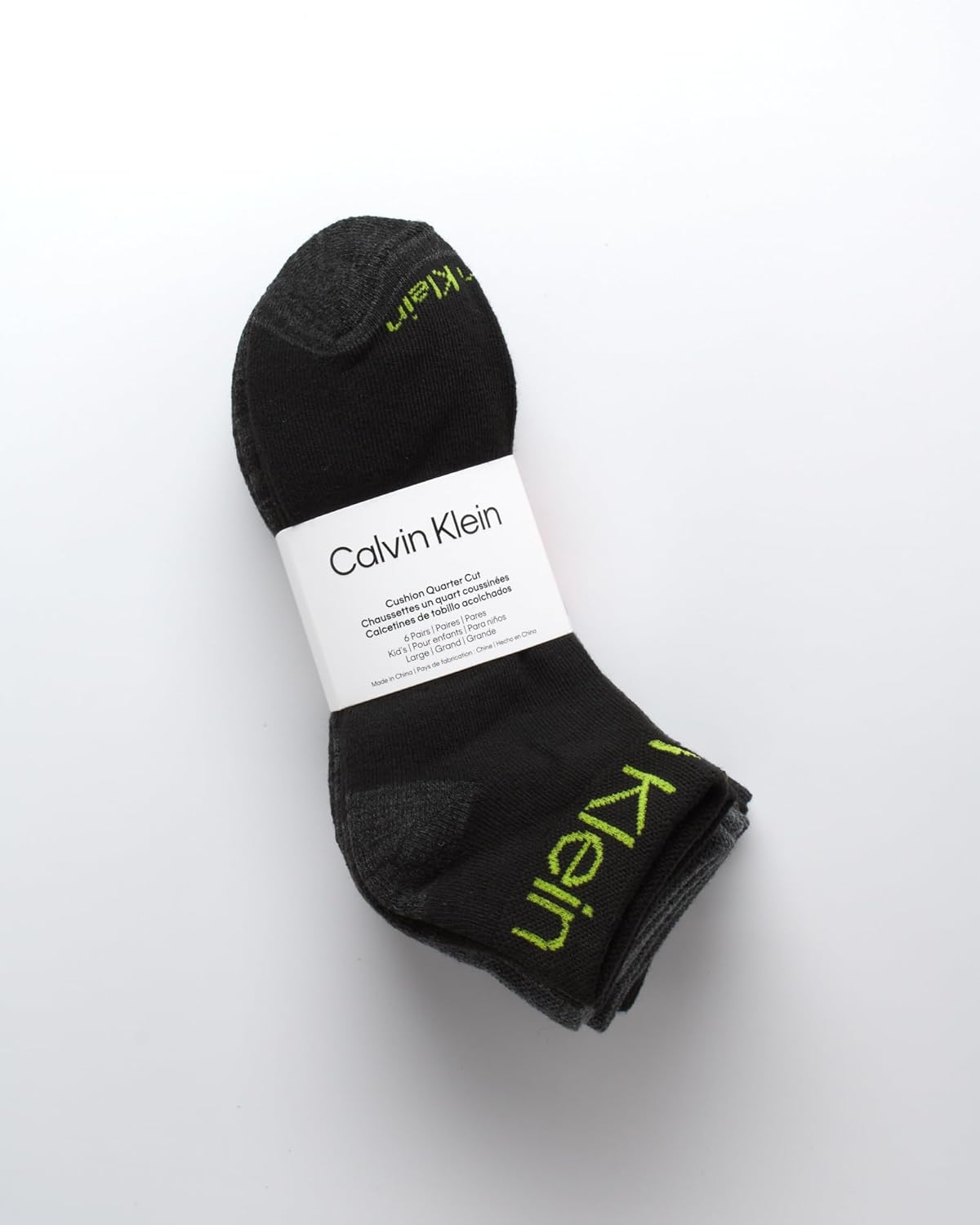 Носки Calvin Klein Boys Quarter Socks - 6 упаковок комфортных эластичных носков с мягкой подкладкой для мальчиков., Black/Grey Assorted — фото 2