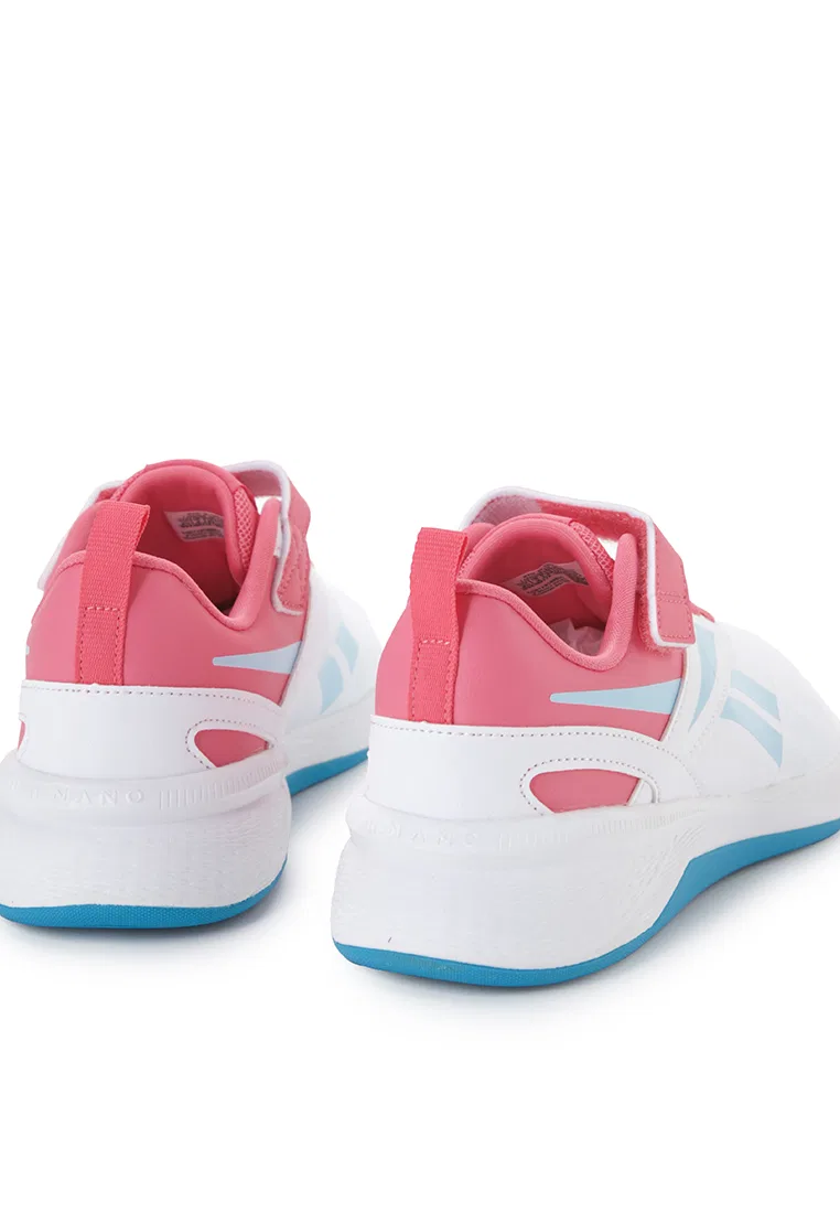Кроссовки детские спортивные, стрейч-кружево и верхний ремешок, Nano Play Syn Stretch Lace & Top Strap Reebok, белый/синий/розовый — фото 3