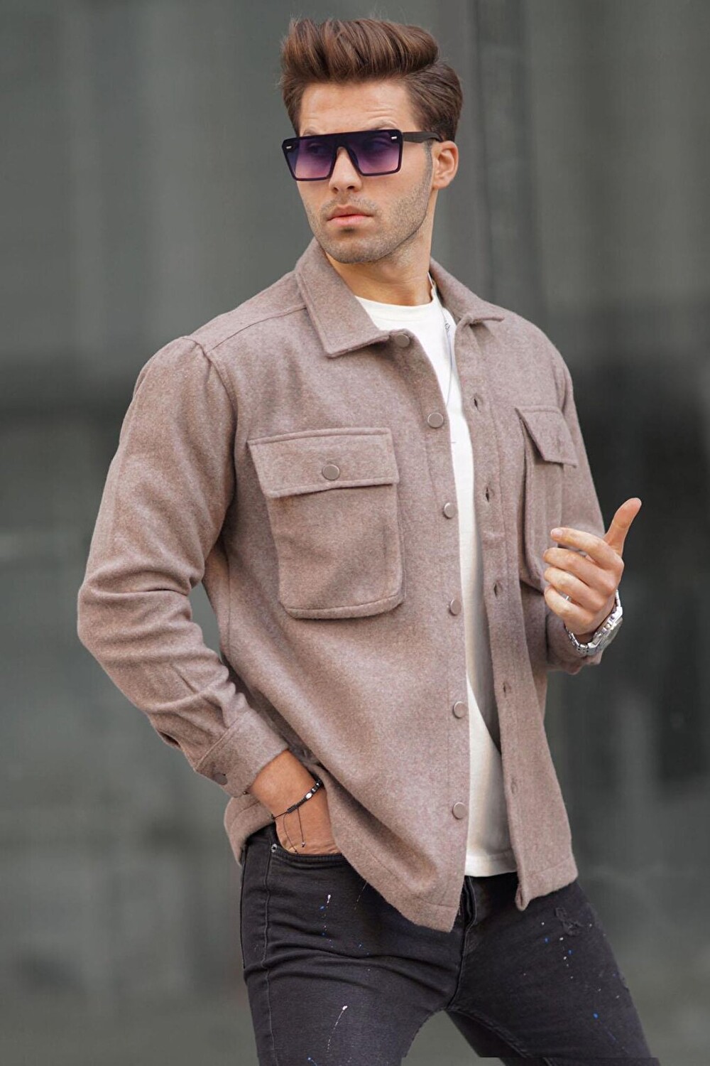 

Коричневая мужская рубашка Oversize Lumberjack 6709 MADMEXT