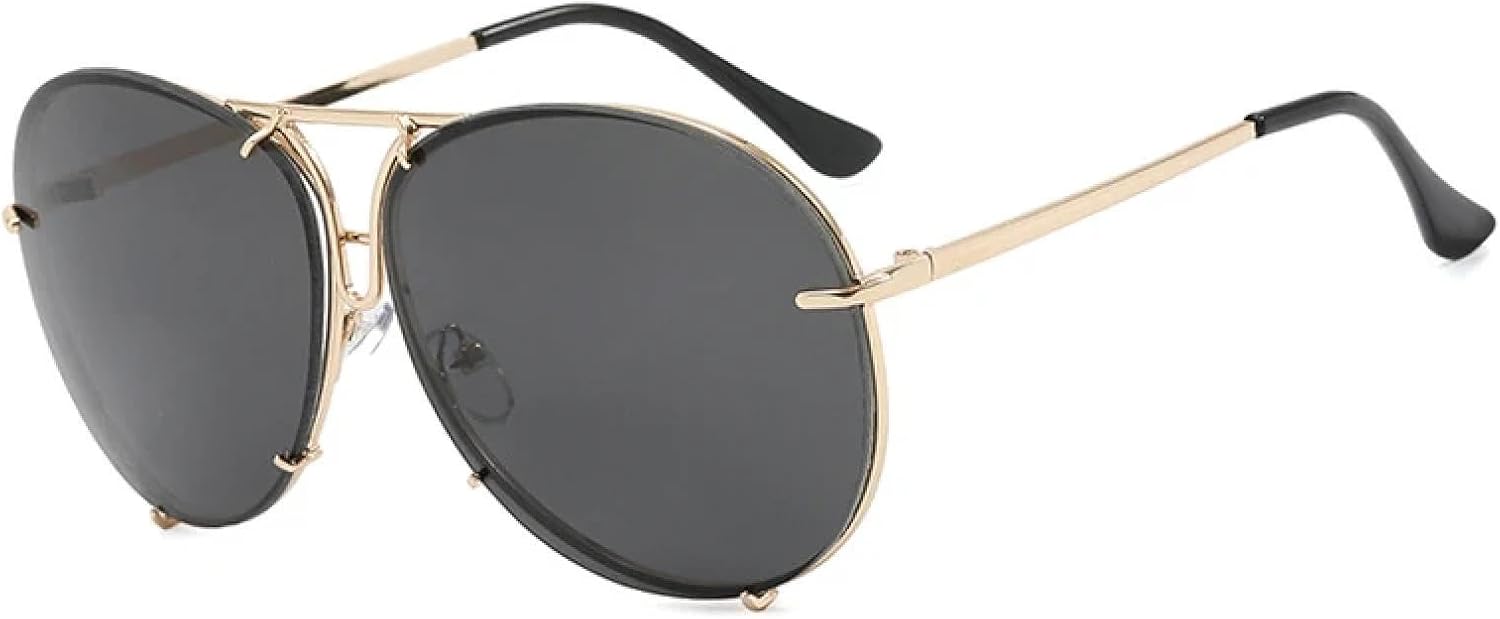 

Классические большие мужские солнцезащитные очки, винтажные металлические солнцезащитные очки для женщин, зеркальные очки с градиентной расцветкой, мужские очки для вождения, защита от УФ-излучения UV400 TKKTLLT, Gold Gray