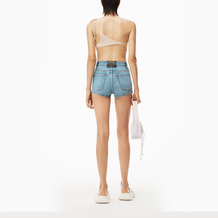 Джинсовые шорты женские винтажные светло-индиго Alexander Wang — фото 4