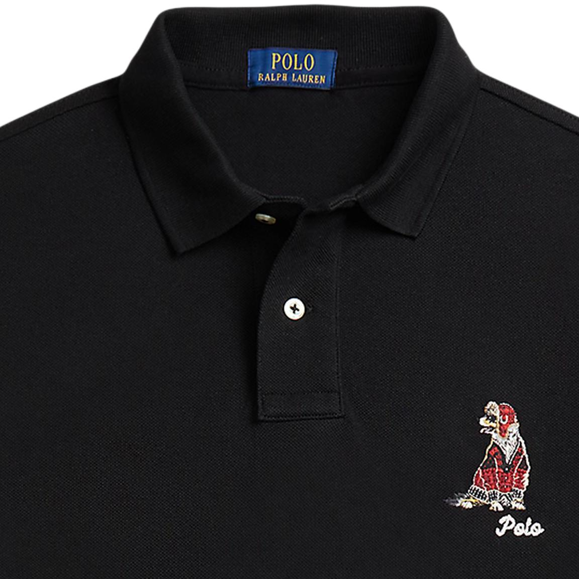 Поло с вышивкой собаки Polo Ralph Lauren, черный — фото 3