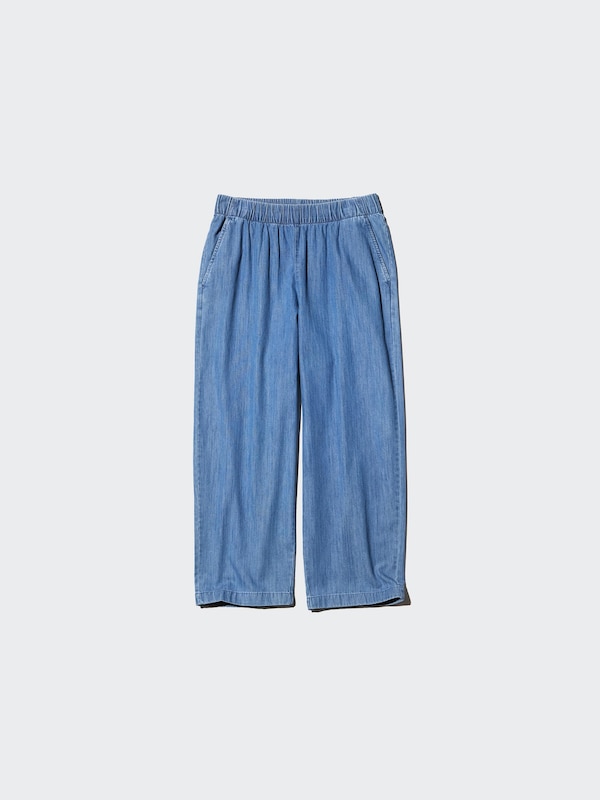Хлопковые брюки свободного кроя до щиколотки (под деним) Uniqlo, 67 blue — фото 3