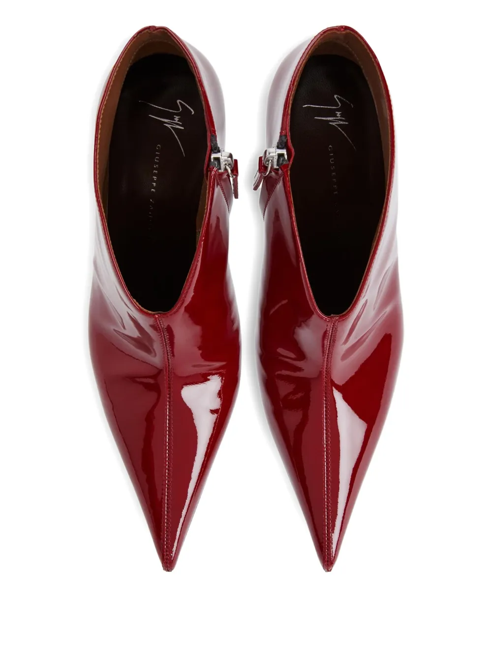 Лакированные ботинки с заостренным носком Giuseppe Zanotti, красный — фото 3