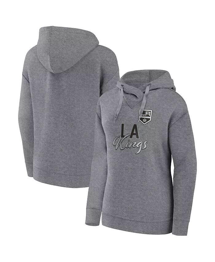 

Женская толстовочка-свитшот цвета Heather Grey с надписью Los Angeles Kings Script Favorite Fanatics