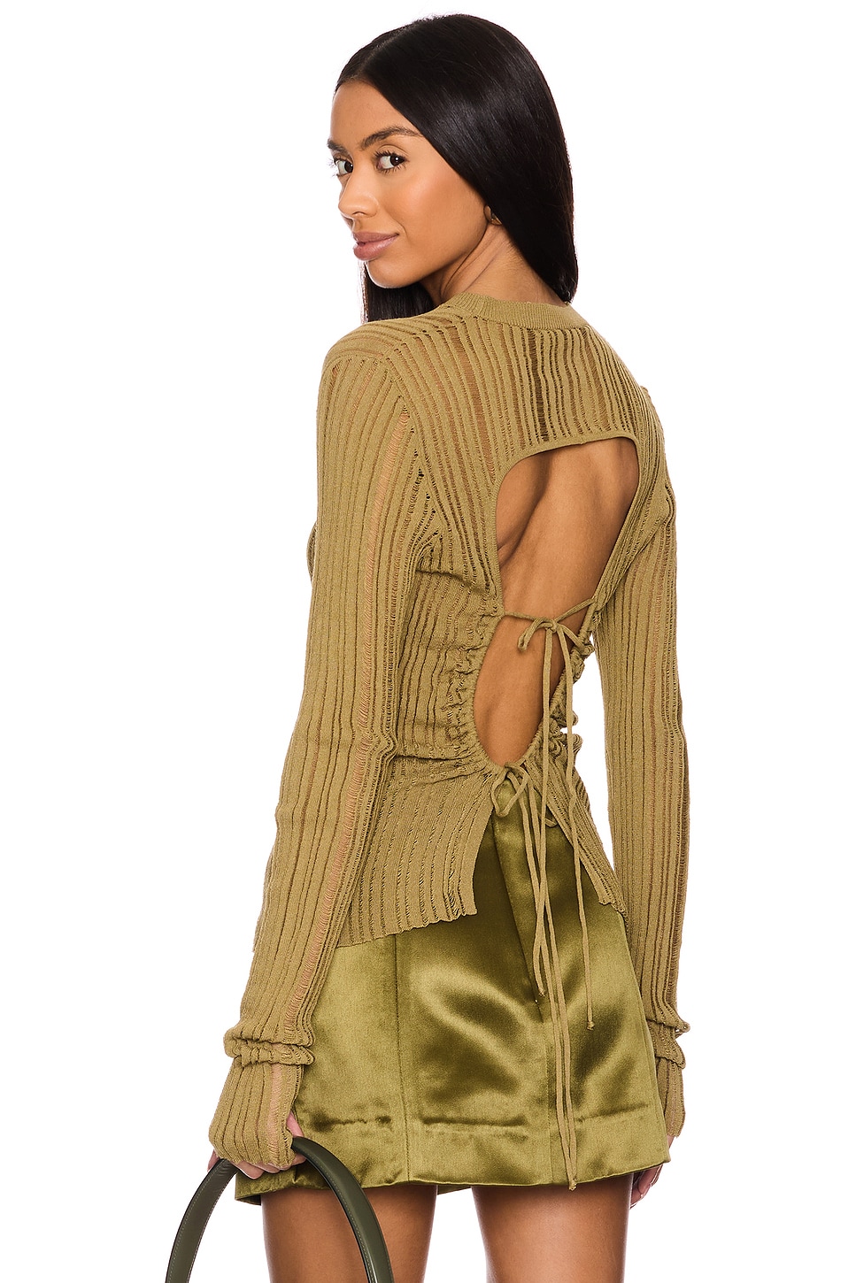 

Длинная рубашка в рубчик с длинными рукавами Des Phemmes, military green