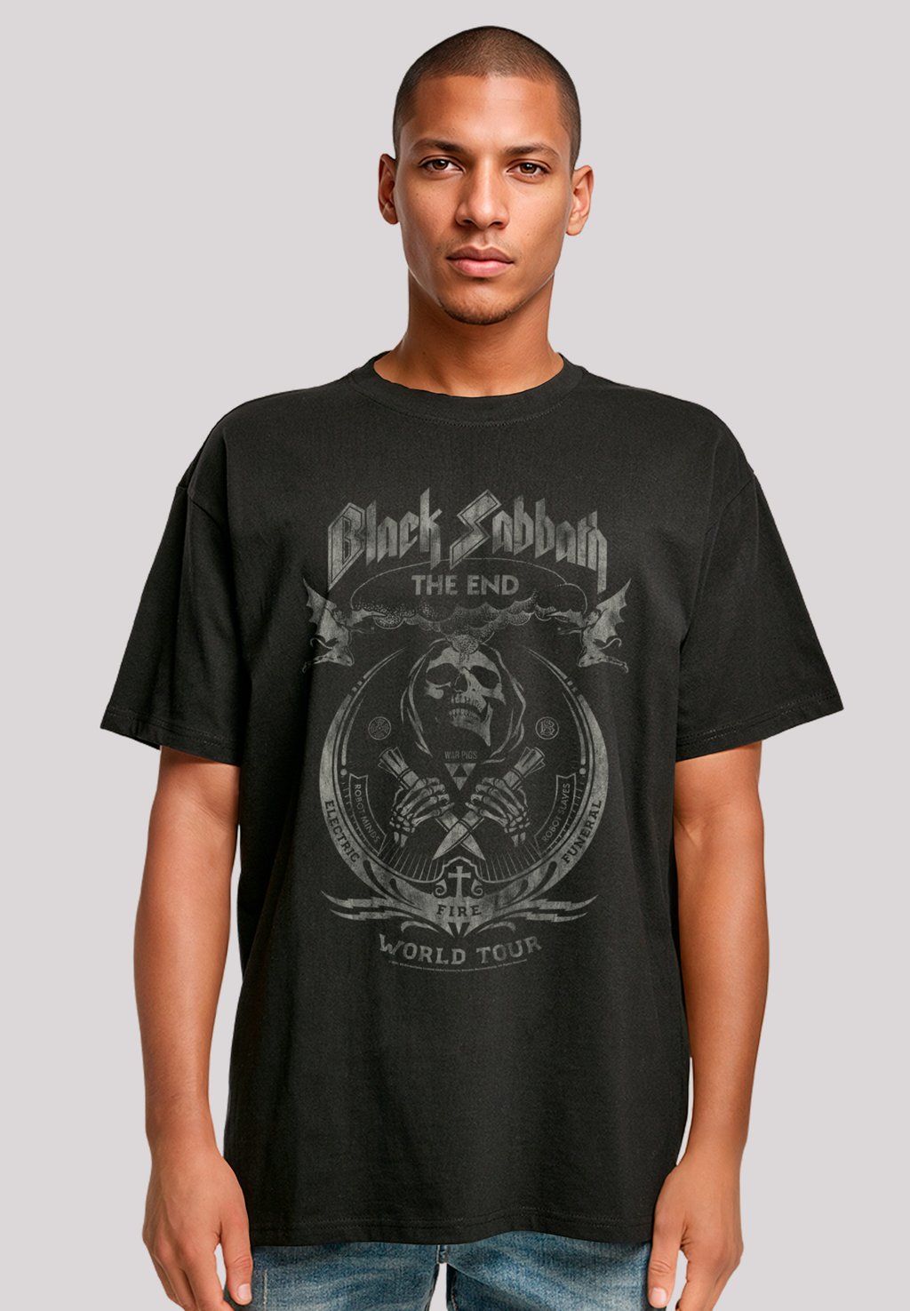 

Футболка с принтом BLACK SABBATH THE END WORLD TOUR F4NT4STIC, черный