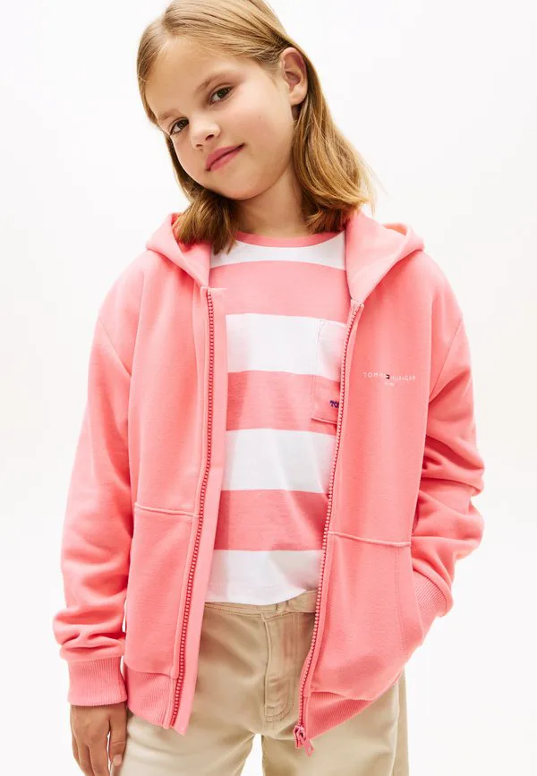 Толстовка на молнии из флиса с начесом и капюшоном Tommy Hilfiger, Tropical Blush