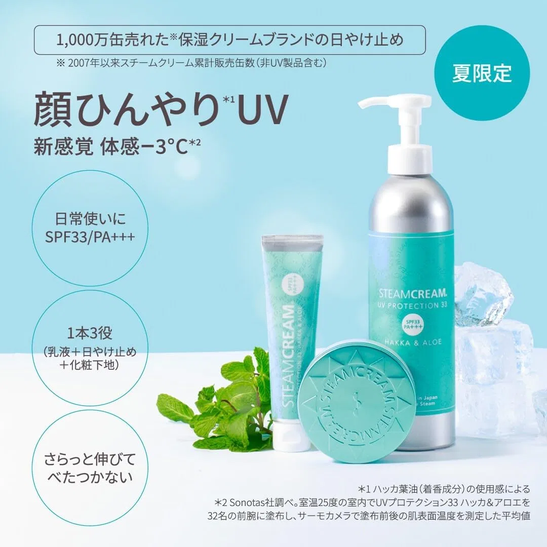 Солнцезащитный крем для лица Steam Cream UV Protection 33 Peppermint & Aloe Steamcream — фото 3